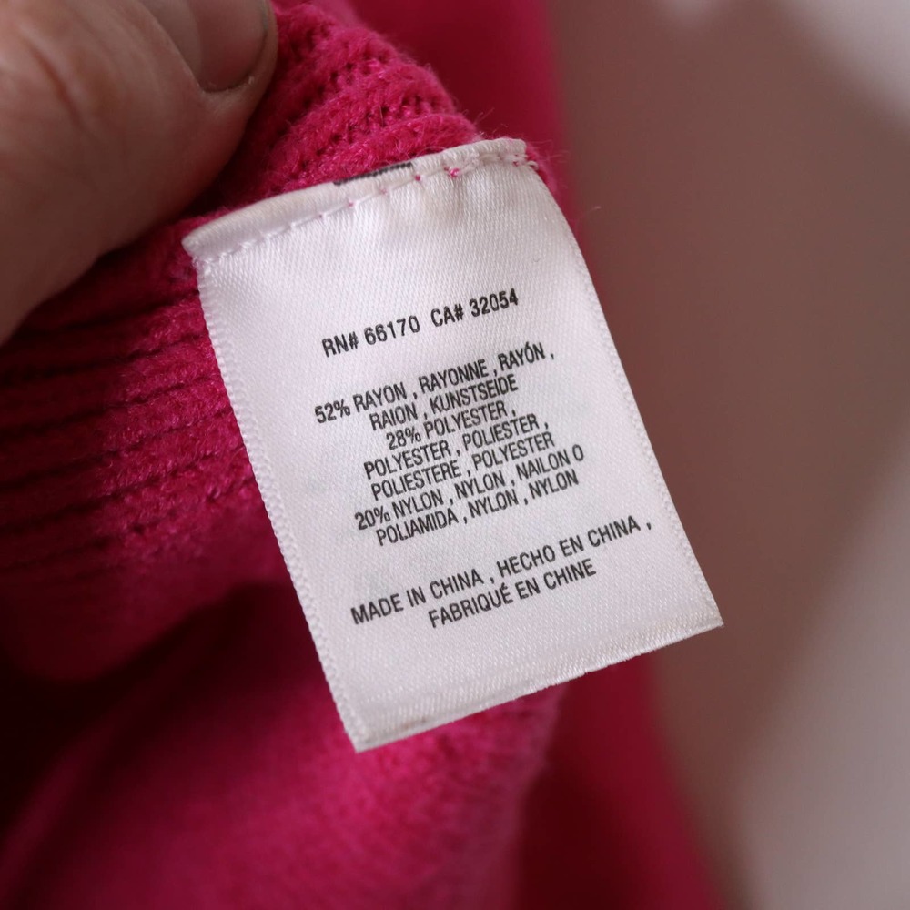 ANTHROPOLOGIE MOTH Brenda Cowl Neck Sweater Hot Pink Size M Loose Fit Pullover - Picture 7 of 10